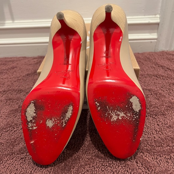 Christian Louboutin Prorata 90 calf heel tan leather - Picture 3 of 7